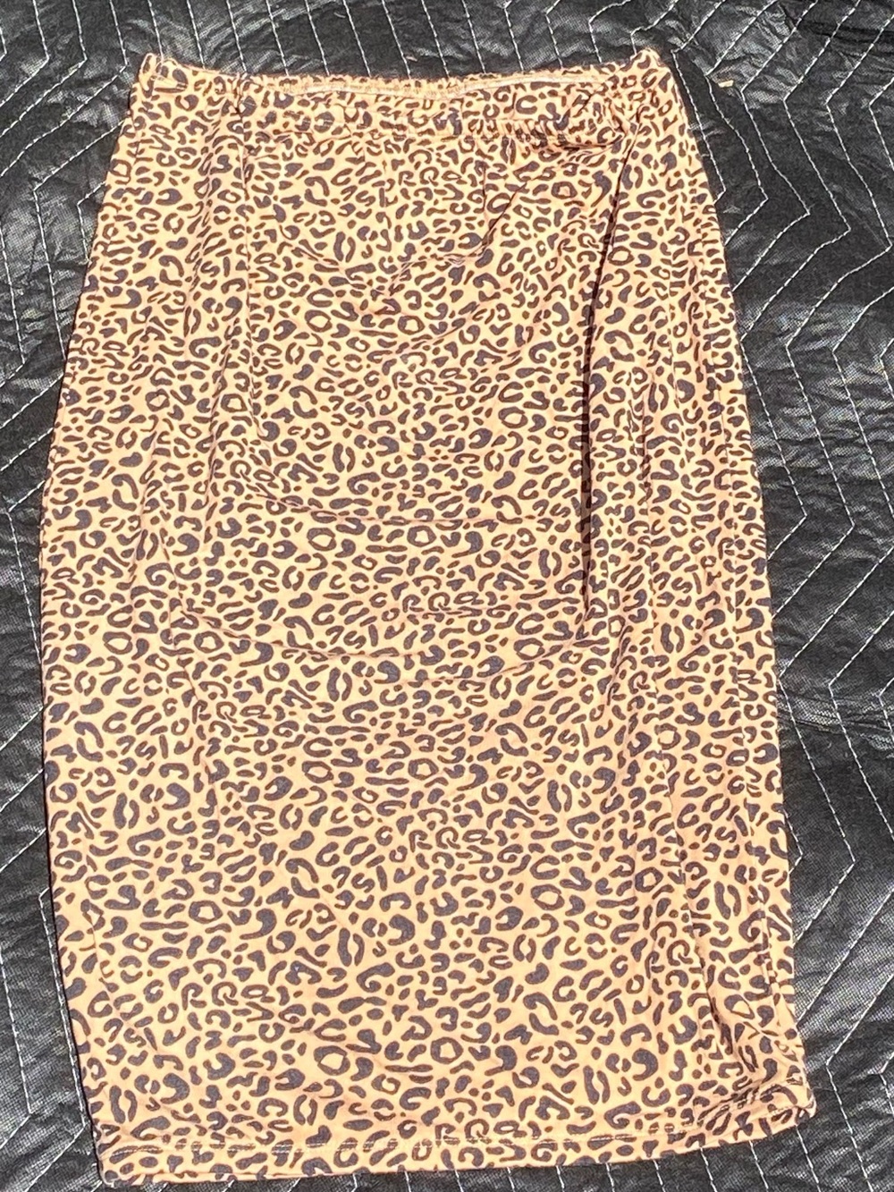 Leopard-Print Pregnancy / Maternity Midi Pencil Skirt in Tan and Brown